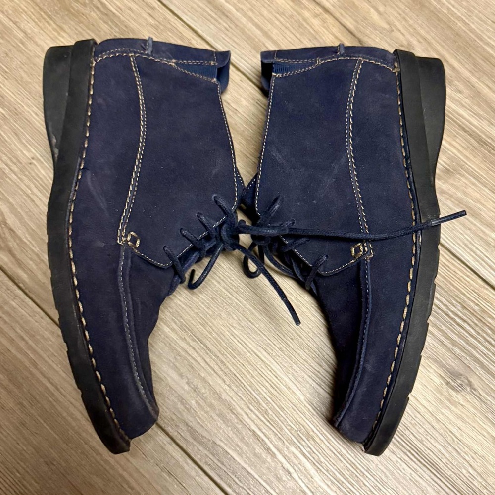 Clarks Navy Ankle Boots - Picture 8 of 9